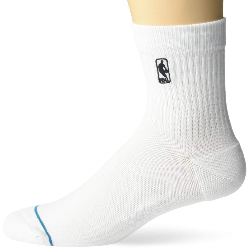 Stance mens Quarter Logoman St Qtr Socks, White, Small-Medium US
